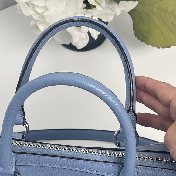 Coach Rowan Satchel Crossbody Leather Bag 79946 Light Blue Shade Purse - Picture 14 of 16